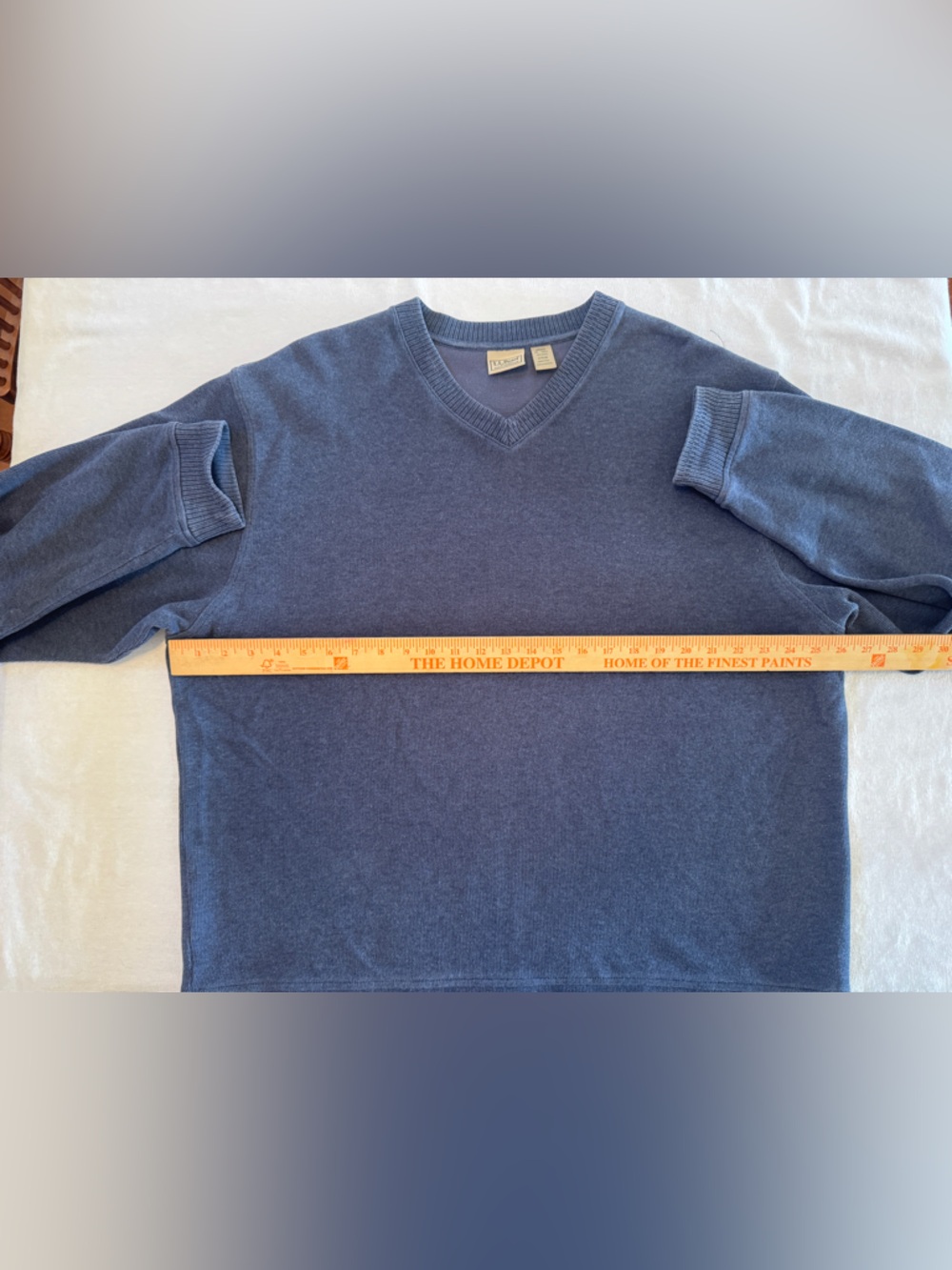 L.L. Bean Blue V-Neck Cotton Sweater Men’s XL Tall Classic Pullover - Picture 5 of 6